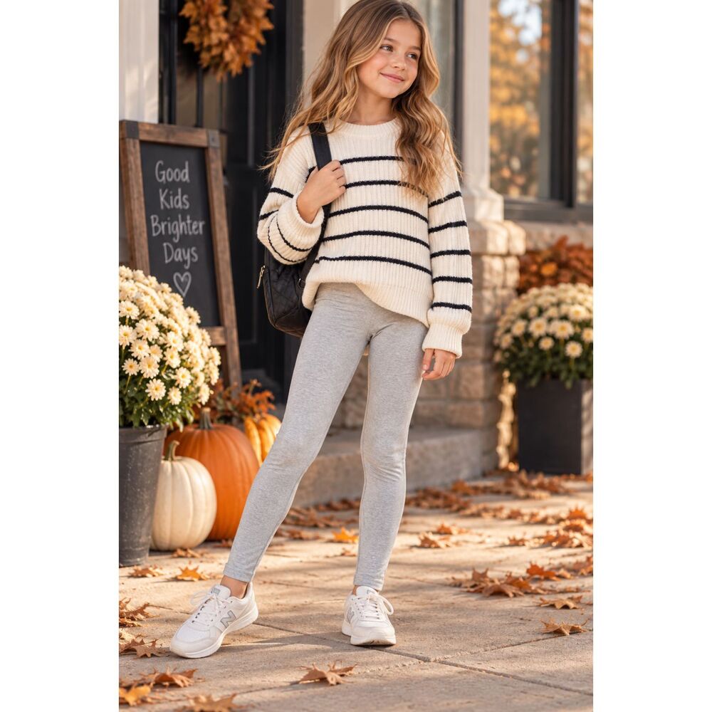 Old Navy Girls Gray Leggings Size 6-7 Small NWT School Uniform Basic